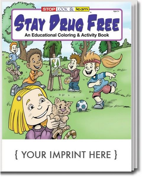 CS0110 Stay Drug Free Coloring and Activity Book with Custom Imprint
